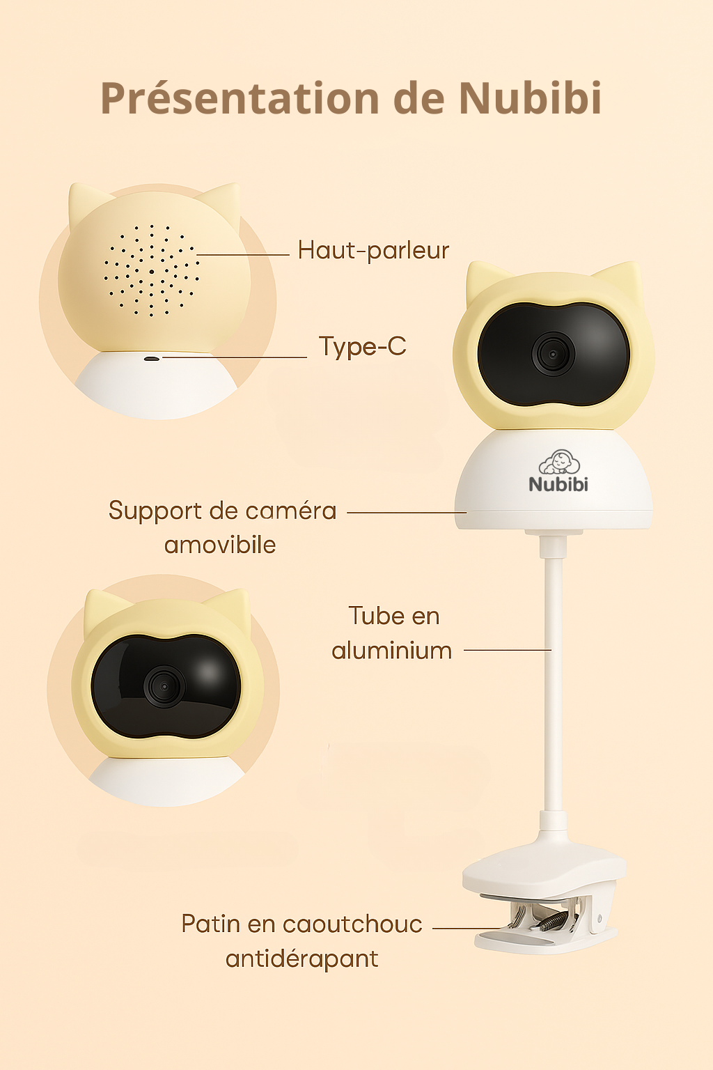 Caméra bébé Nubibi - Intelligente, connectée et sécurisante